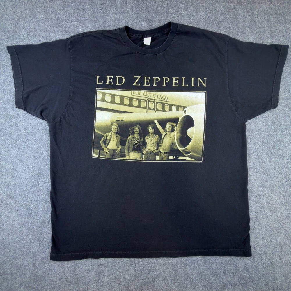 Led Zeppelin Starship Airplane Graphic T-Shirt Black Mens 4XL 2005 Myth Gem Ltd